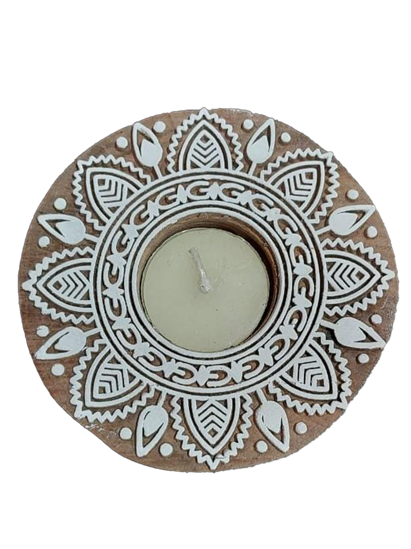 Handcrafted Wooden Diya for diwali home decor