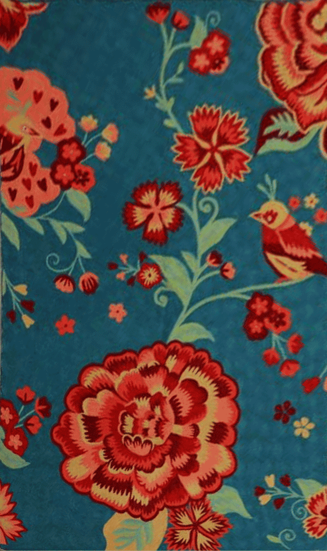 Floral and Sparrow in Crewel Embroidery by Jahangir Ahmed Bhat Thumbnail