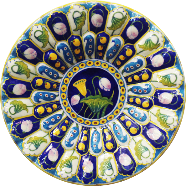 Floral pattern In Blue Pottery Plate by Gopal Saini Thumbnail