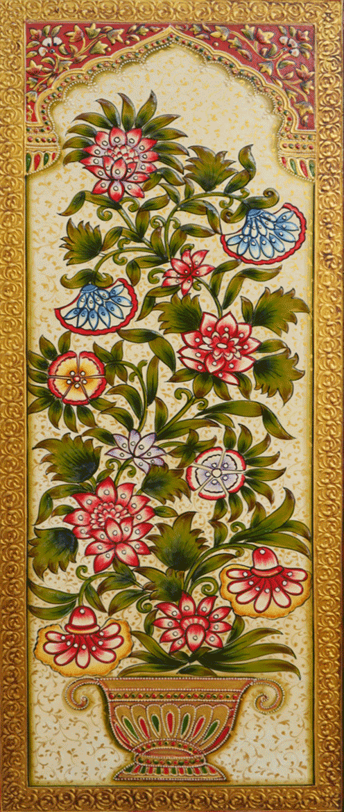 Flowers in Usta Miniature by Pankaj Kumar Thumbnail