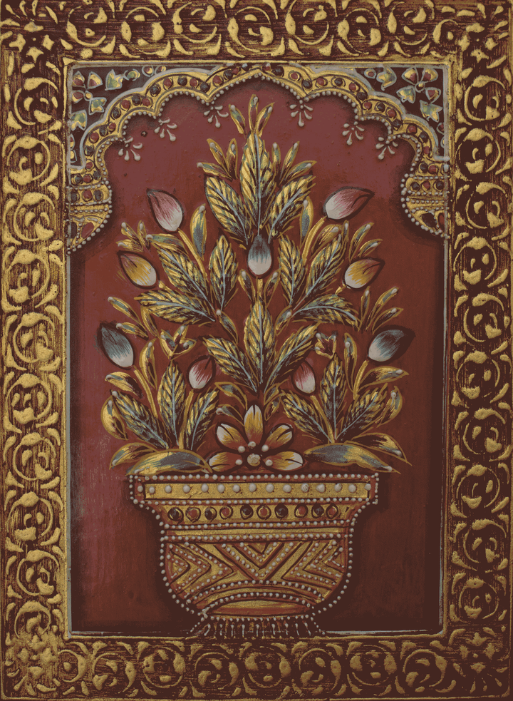 Flowers in Usta Miniature by Pankaj Kumar Thumbnail