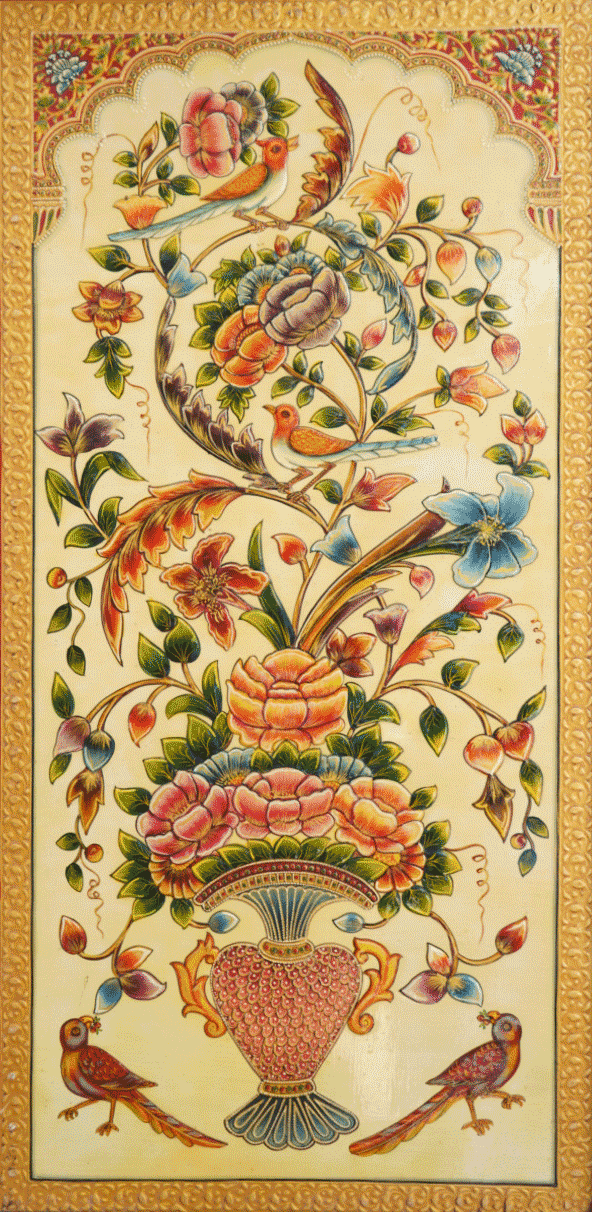 Flowers in Usta Miniature by Pankaj Kumar Thumbnail