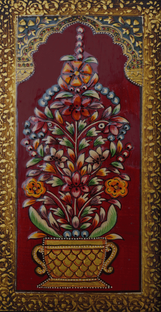 Flowers in Usta Miniature by Pankaj Kumar Thumbnail