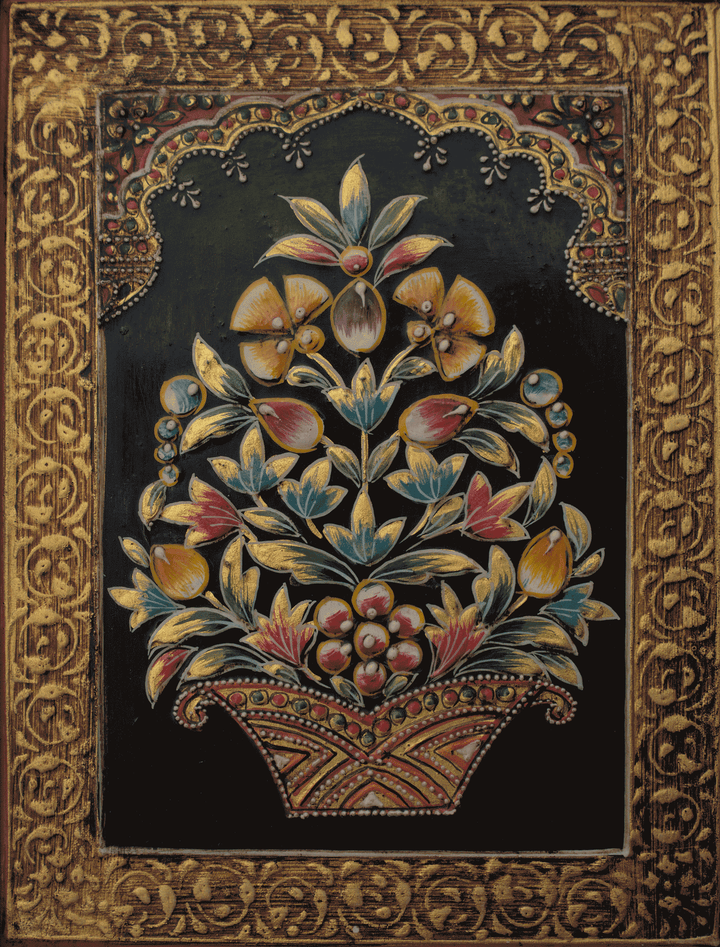 Flowers in Usta Miniature by Pankaj Kumar Thumbnail