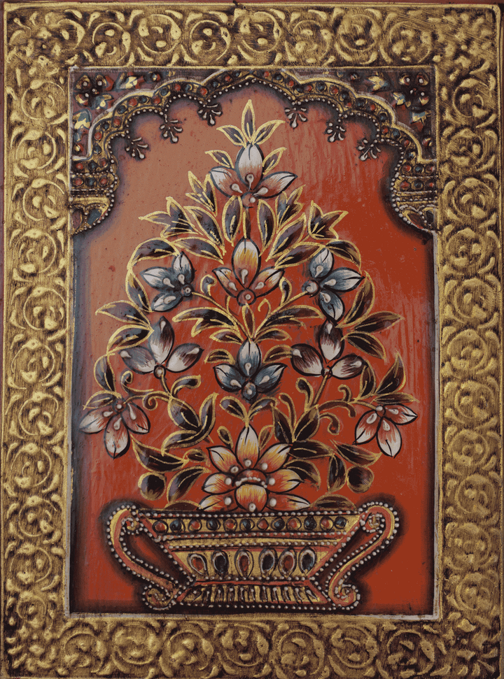 Flowers in Usta Miniature by Pankaj Kumar Thumbnail