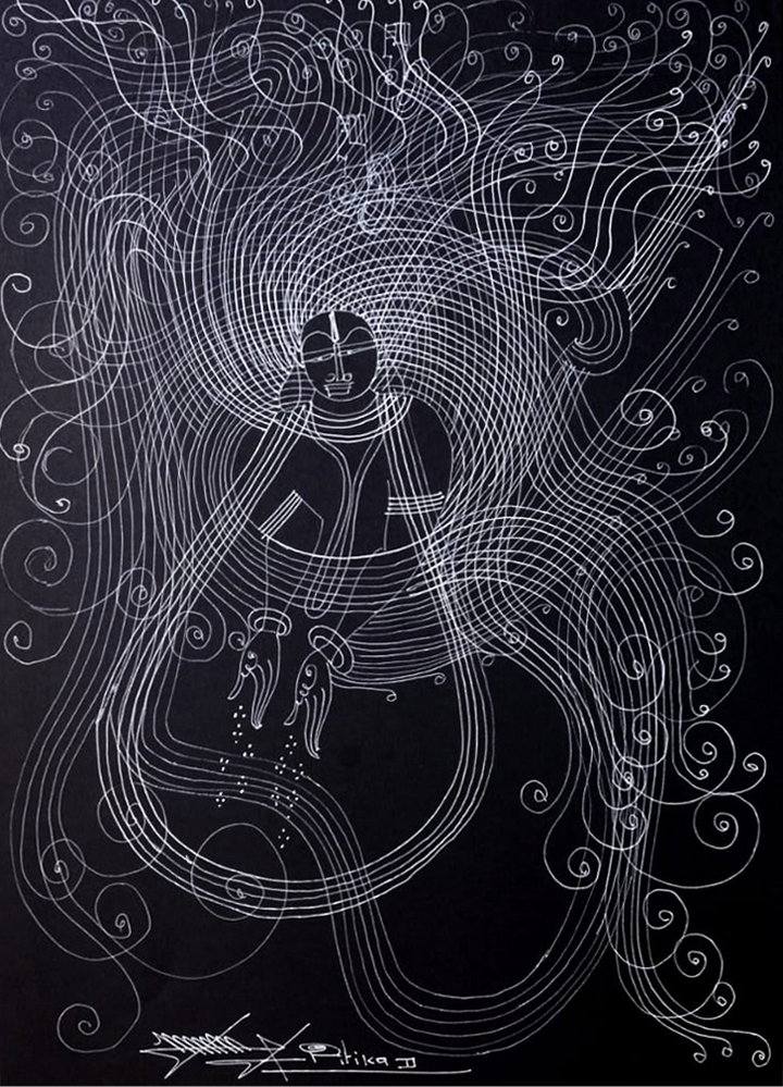 Flying Lakshmi in Surpur Inspired Art by Krishna Prakash Thumbnail