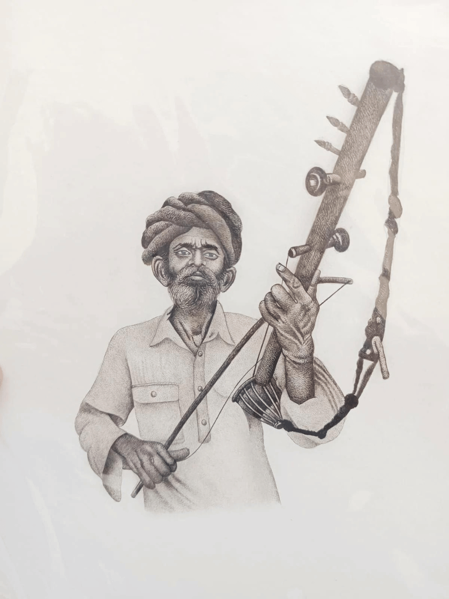 Buy Folk Musician in Miniature Painting by Mohan Prajapati
