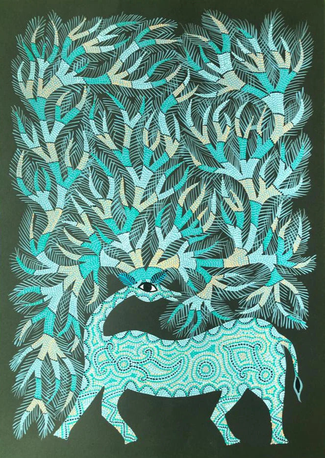 Forest Deer Bhil Painting by Geeta Bariya Thumbnail
