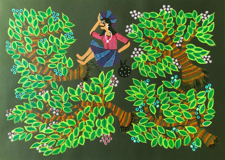 Forest Life Bhil Painting by Geeta Bariya Thumbnail