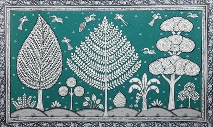 Forest Life - Pattachitra Painting by Apindra Swain for Home Decor Thumbnail