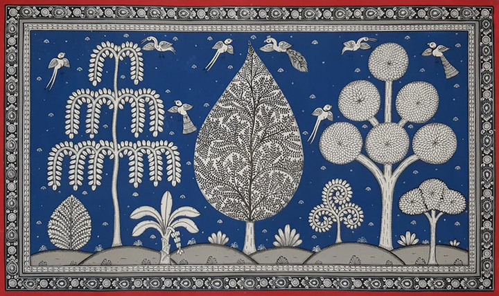 Forest Life - Pattachitra Painting by Apindra Swain for Home Decor Thumbnail