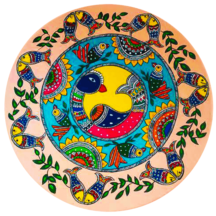 Fusion of scenery grace: Charming Madhubani Plate by Priti Karn Thumbnail