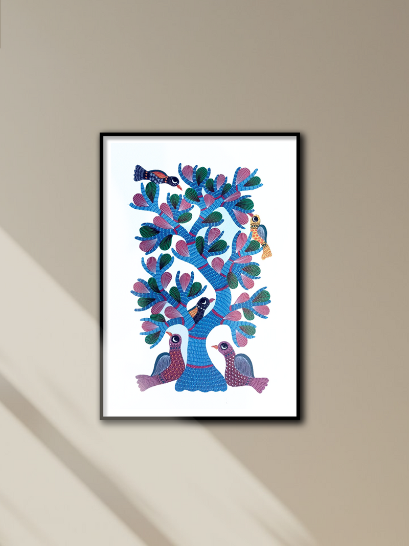 Buy Birds and the Tree: Gond Art by Kailash Pradhan