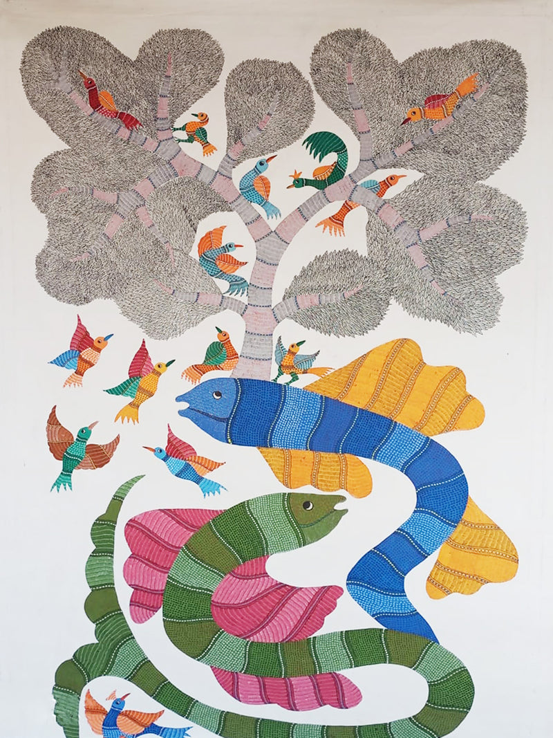 Buy Nature in Gond art by Kailash Pradhan