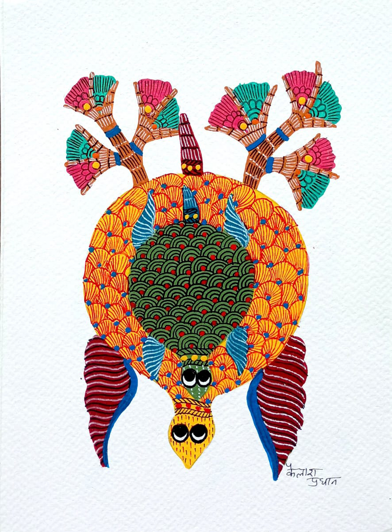 Buy Turtles in Gond art by Kailash Pradhan