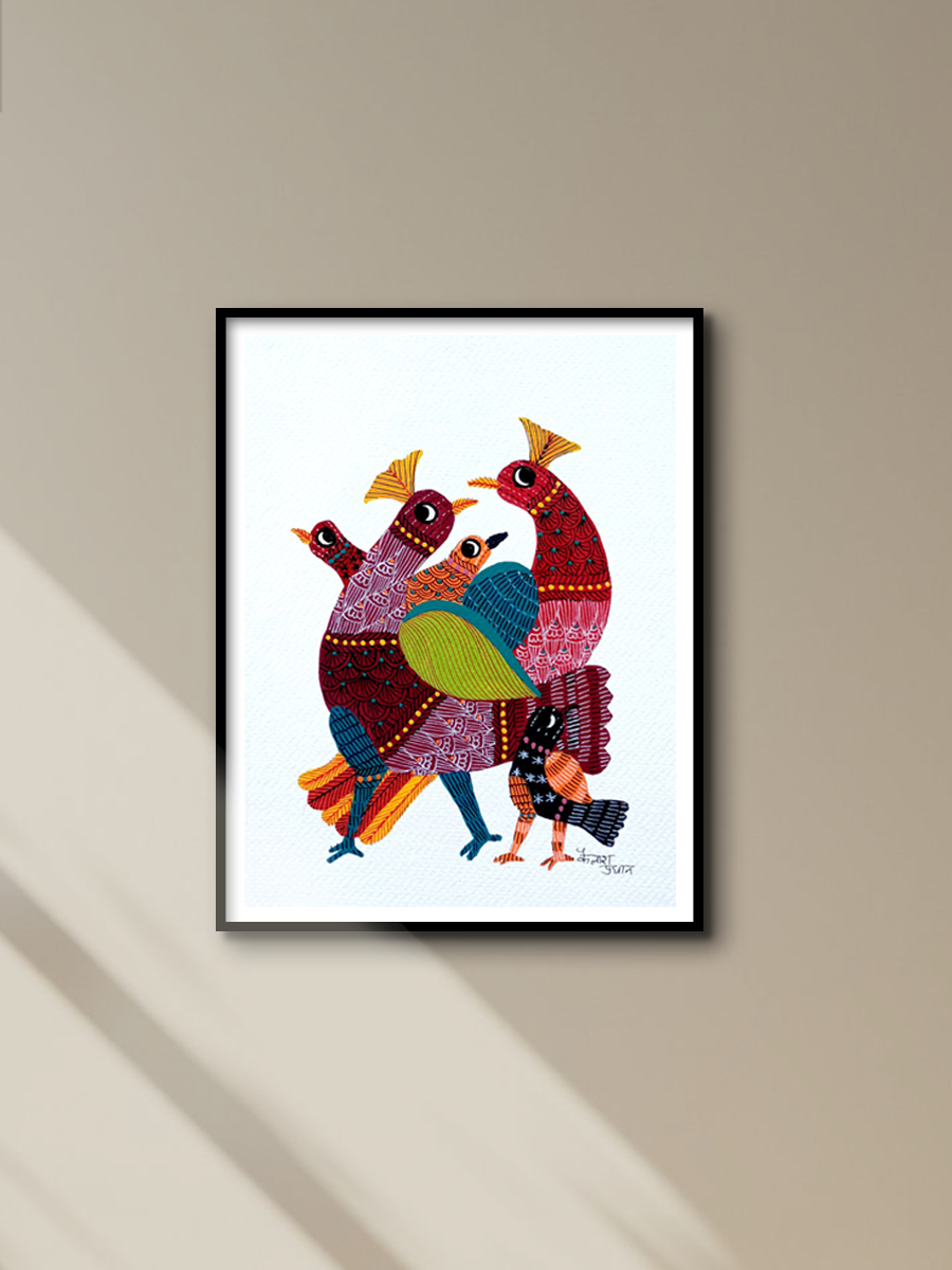 Peacock Symphony: Gond art by Kailash Pradhan for sale