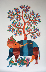 Buy Jungle Symphony in Gond art by Kailash Pradhan