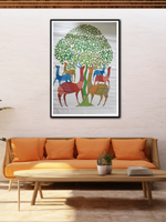 Deers in Gond by Gareeba Singh Tekam