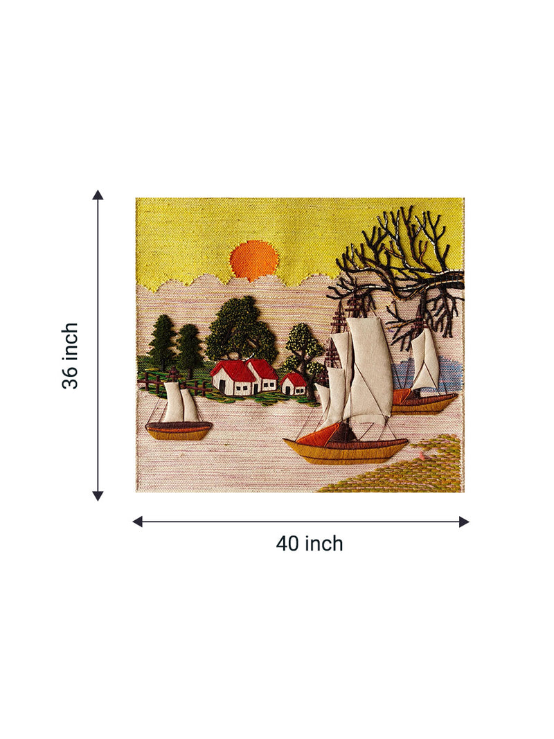 Houses and Boatsin Ghazipur Wall Hanging for sale