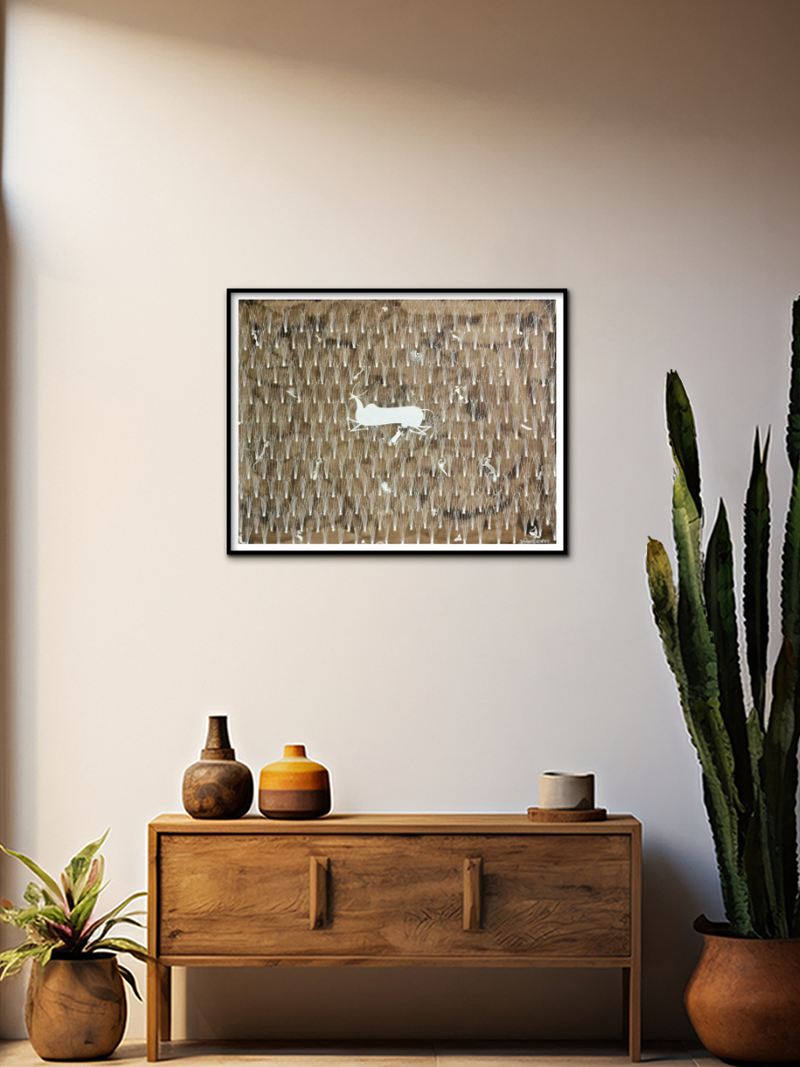 Gaaye Mata: Warli painting by Anil Wangad