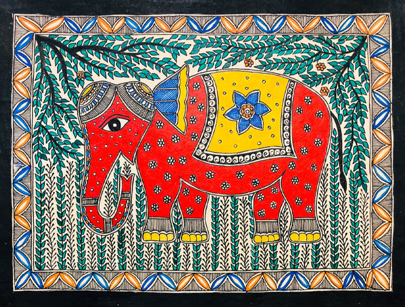 Buy Gajaraj, Madhubani Painting by Ambika Devi