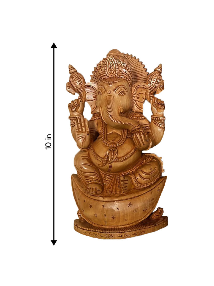 Ganesha- Graceful Guardian in Kadam Wood Carving by Om Prakash Thumbnail