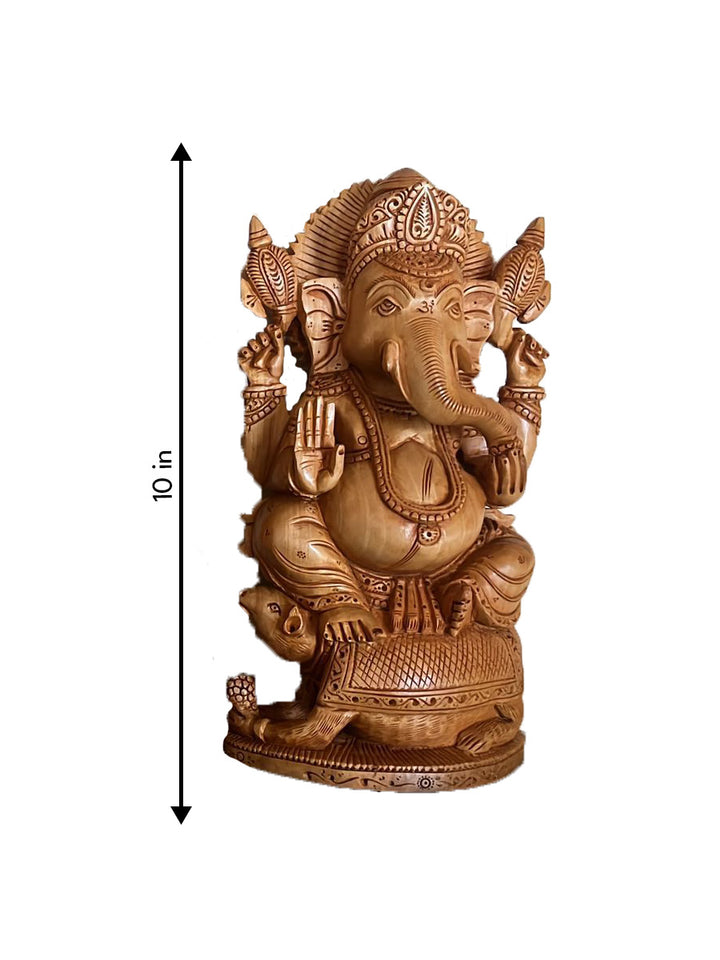 Ganesha: Divine Guardian in Kadam Wood Carving by Om Prakash Thumbnail