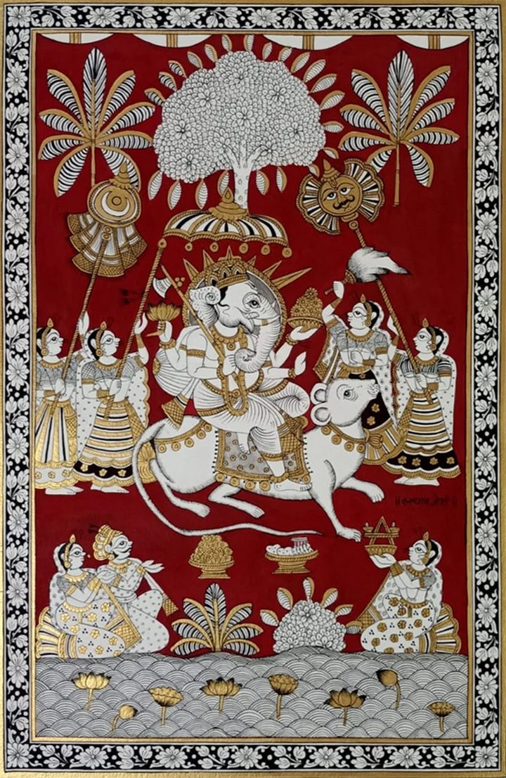 Ganesha Vandana, Phad Painting by Kalyan Joshi Thumbnail