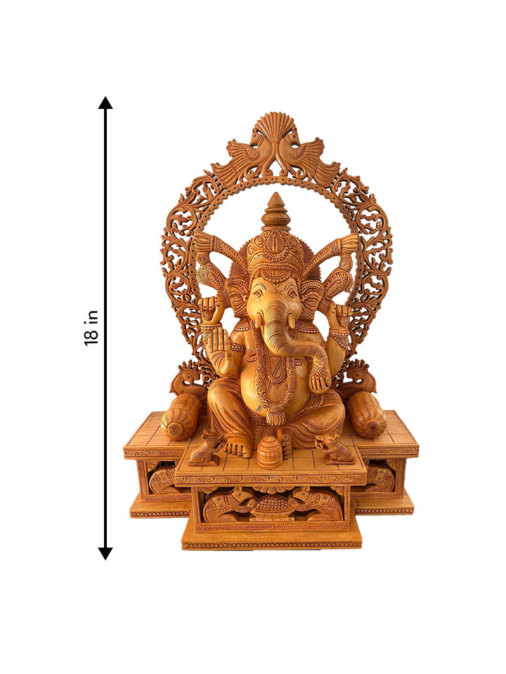 Ganesha in Kadam Wood Carving by Om Prakash Thumbnail