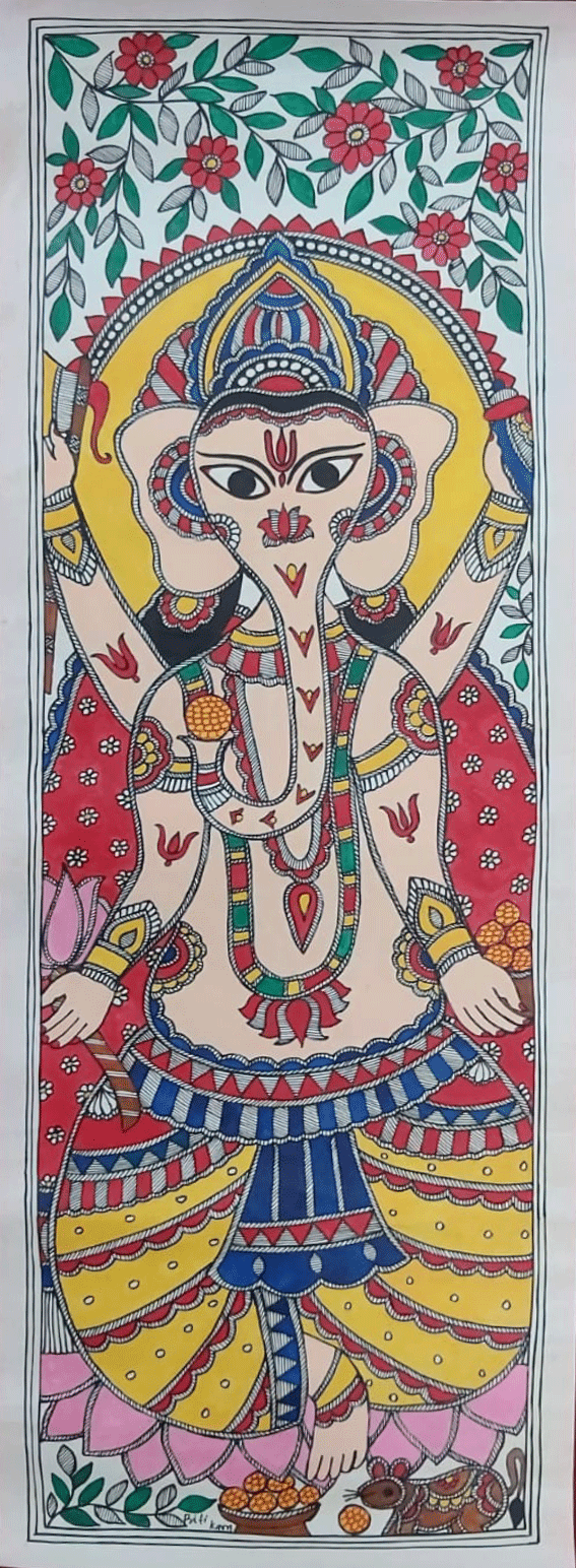 Ganesha in Madhubani by Priti Karn Thumbnail
