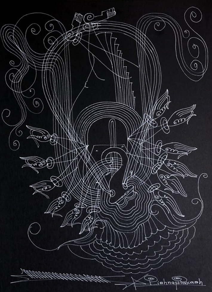 Ganesha in Surpur Inspired Art by Krishna Prakash Thumbnail