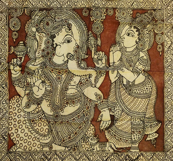 Ganesh’s Radiance: Kalamkari painting by Sudheer Thumbnail