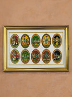 Ganjifa Card Frame (10 Picture Cards) by Sawant Bhonsle for sale