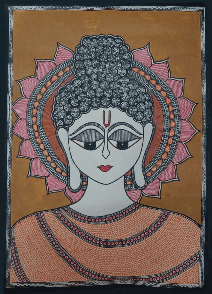 Gautam Buddha in Madhubani by Priti Karn Thumbnail