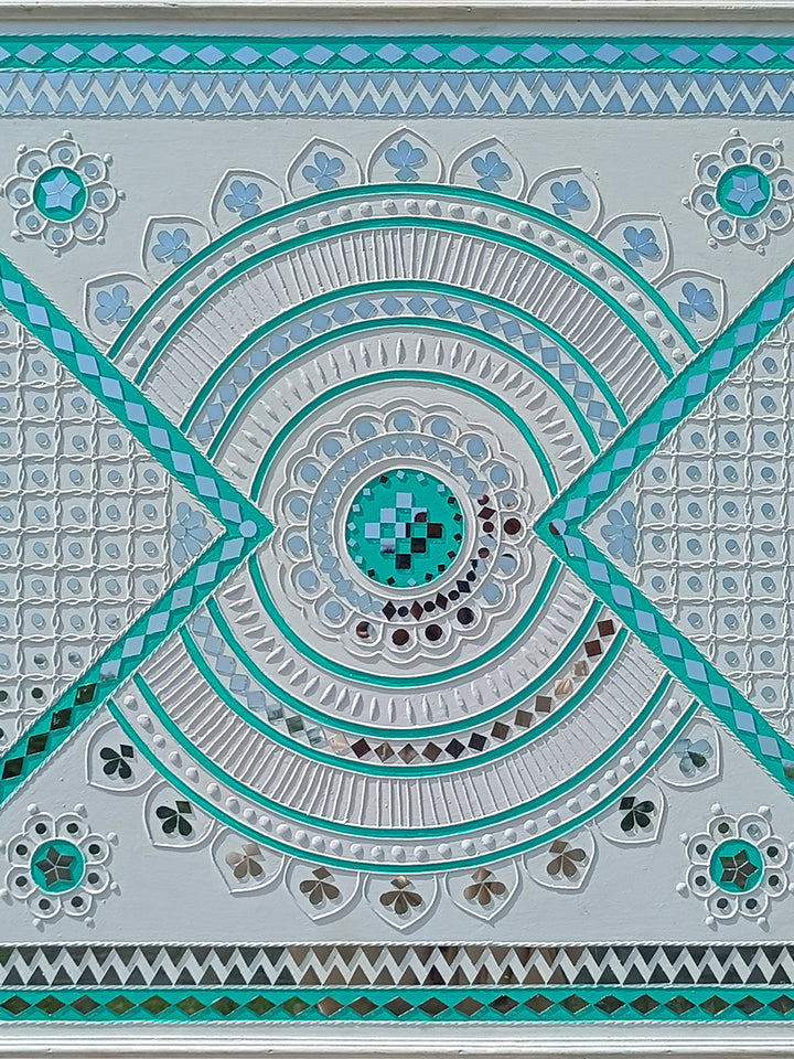Geometric allure Mesmerising Lippan Art by Majikhan For Home Decor, Gifting Thumbnail