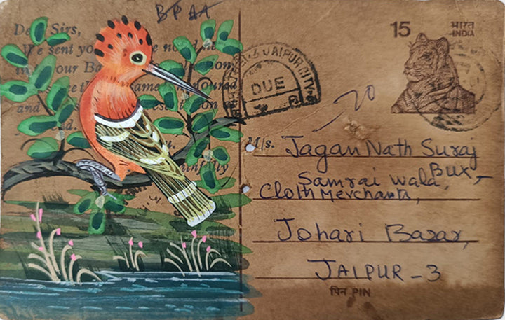 Glimpses of Paradise: Mughal Miniature Postcard Unveiling a Captivating Avian Kaleidoscope by Mohan Prajapati Thumbnail