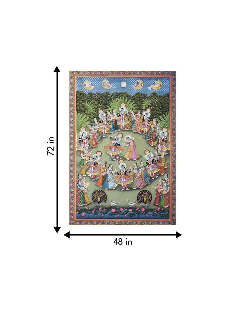 Glorious Dance of Lord Krishna:Pichwai painting by Jayesh Sharma