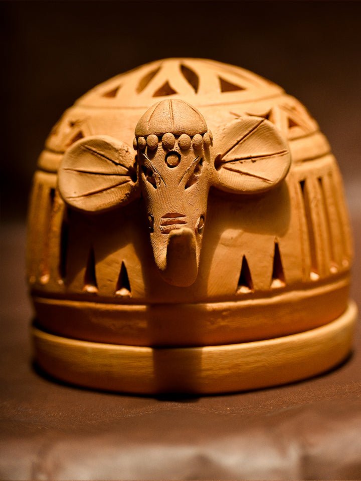 Glowing Serenity: Terracotta Model for Tea Light by Dolon Kundu Thumbnail