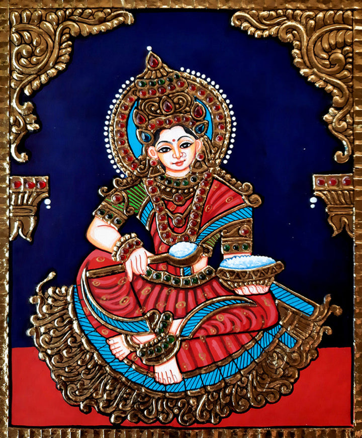 Goddess Annapurna, Tanjore Art by Sanjay Tandekar Thumbnail