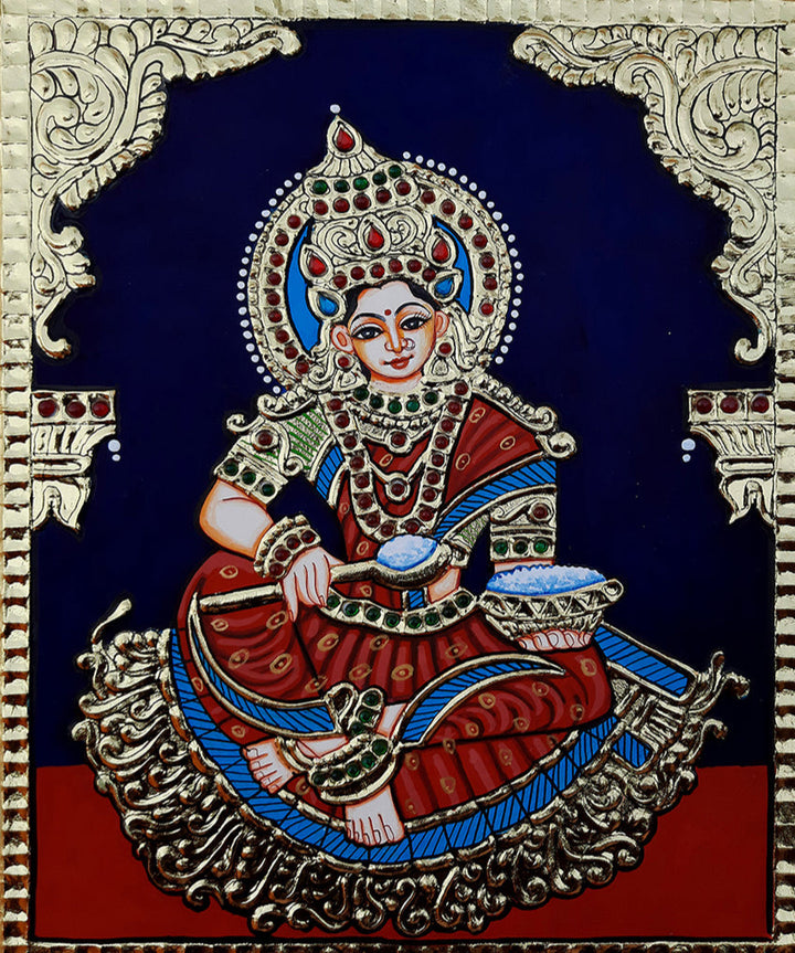 Goddess Annapurna, Tanjore Art by Sanjay Tandekar Thumbnail