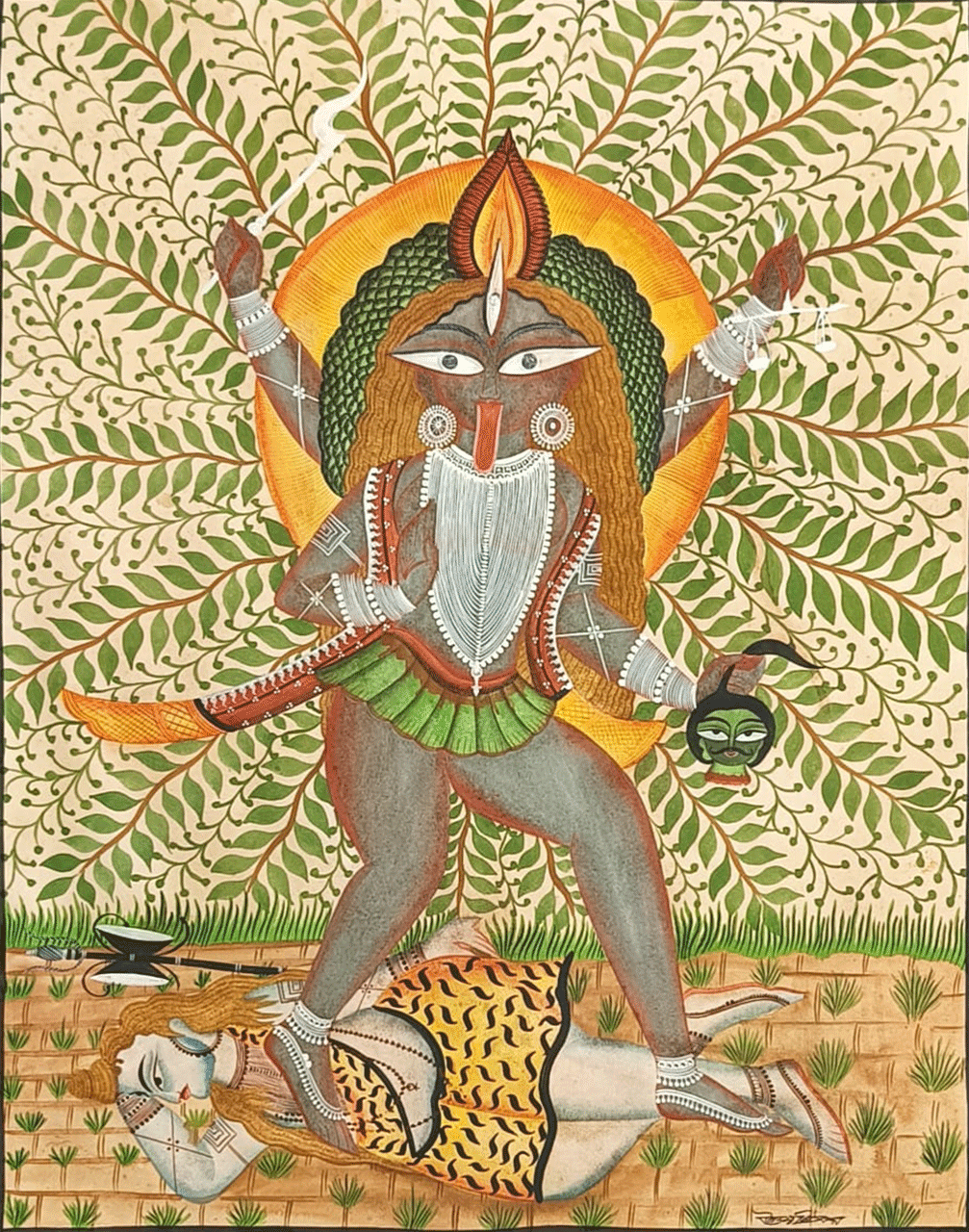 Buy Maa Durga in Kalighat by Uttam Chitrakar