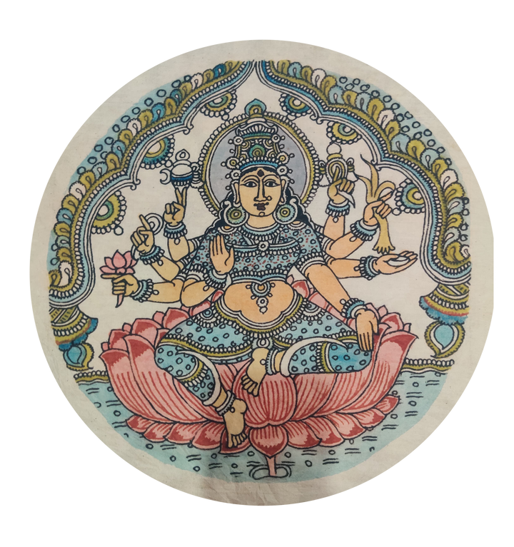 Goddess Lakshmi In Kalamkari by Harinath N Thumbnail