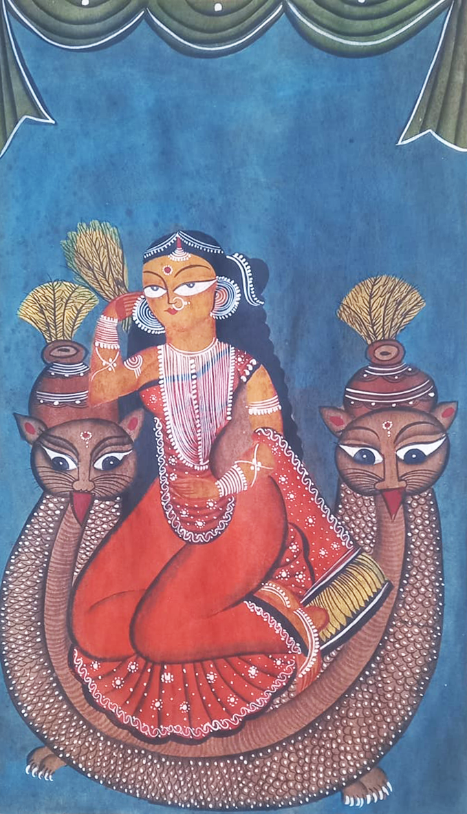 Mata Lakshmi in Kalighat by Uttam Chitrakar Thumbnail