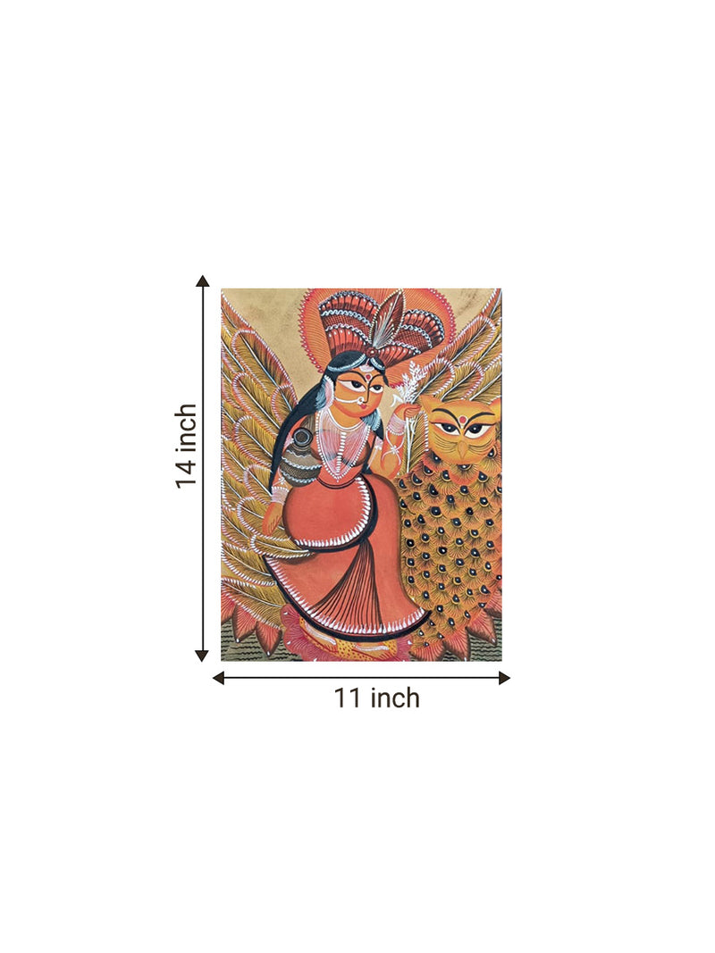 Goddess Lakshmi seated on owl in Kalighat for sale