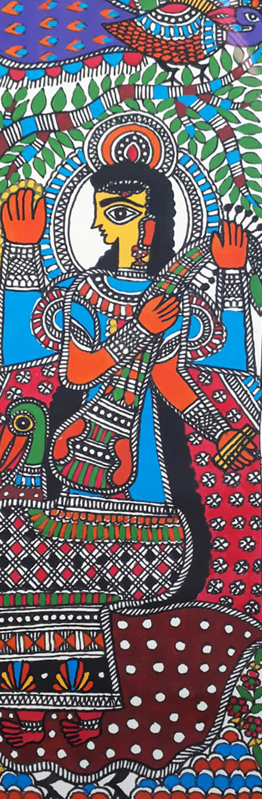 Goddess Saraswati in Madhubani by Vibhuti Nath Thumbnail