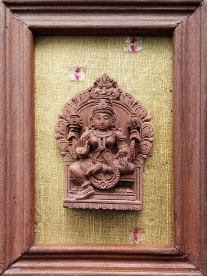 Goddess Lakshmi in Miniature Kadam Wood Carving Thumbnail