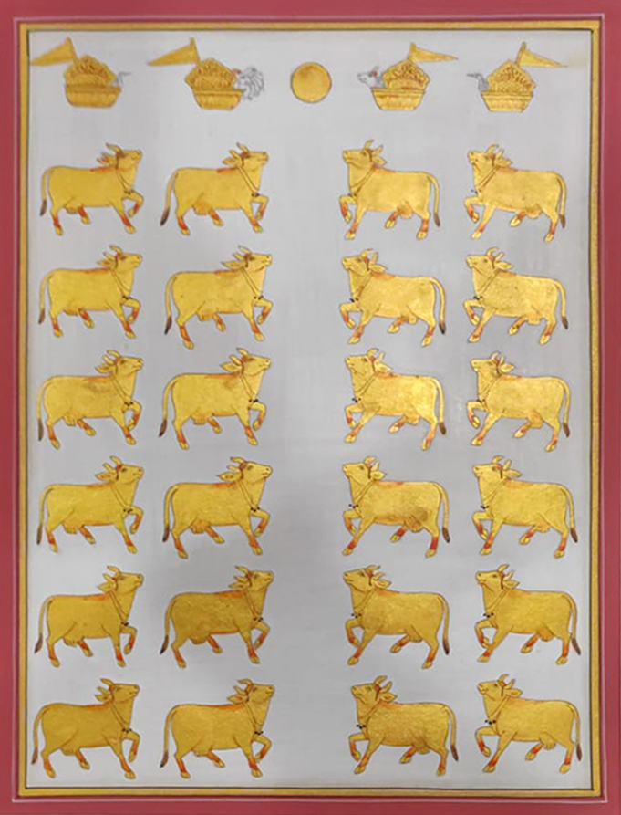 The Golden Kamdhenu's: A Pichwai by Dinesh Soni Thumbnail