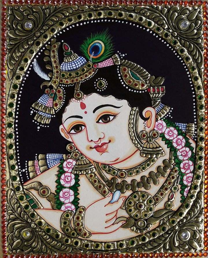 Gopala: Symbol of Narayana, Tanjore Art by Sanjay Tandekar Thumbnail