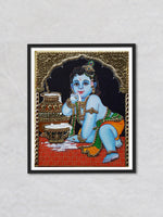 Gopala: The Makhon-chor, Tanjore Art by Sanjay Tandekar