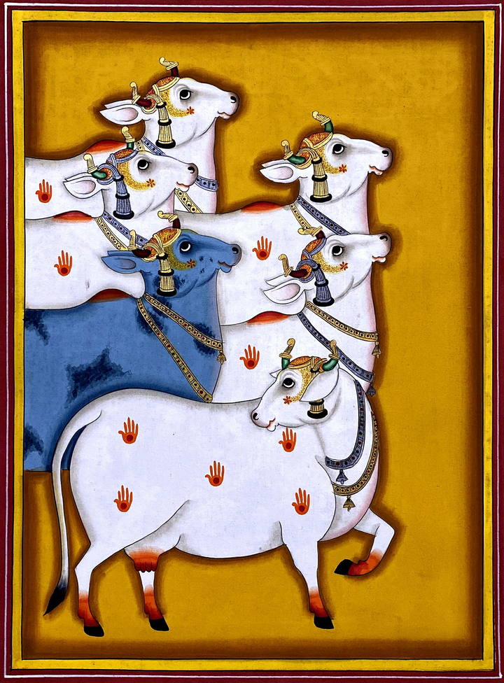 Gopashtami Glory in Pichwai Painting by Dinesh Soni Thumbnail